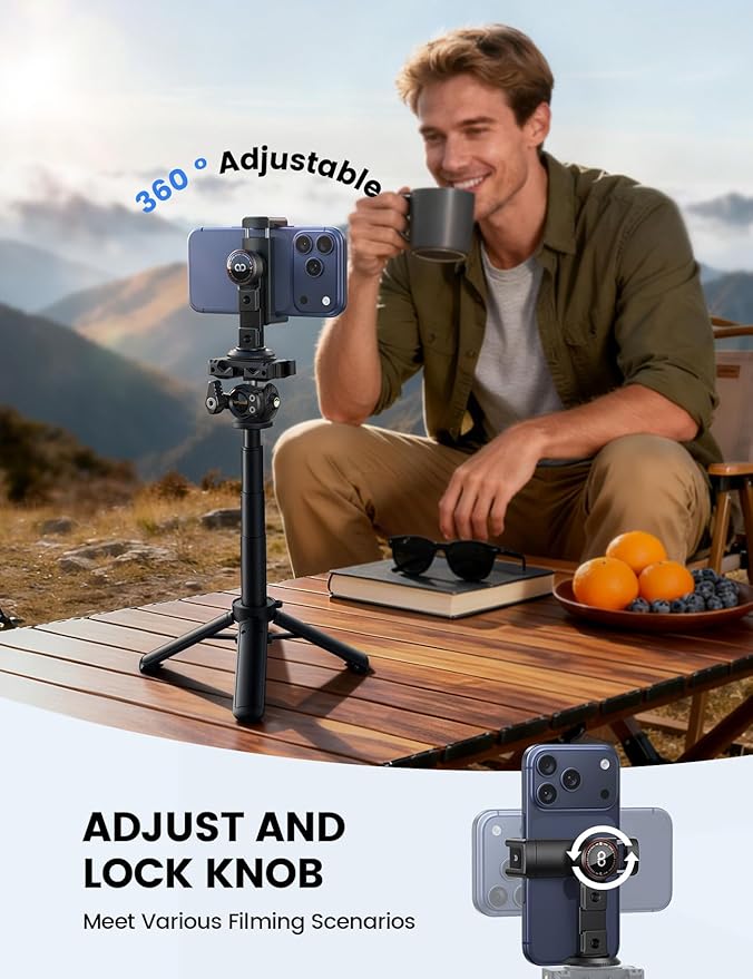 Lamicall Aluminum Phone Tripod Mount with 3 Cold Shoes & Arca Port & 1/4" Thread, [Wider Clamp] Camera Phone Holder Adapter Valentines Day Gift for iPhone 17 Smartphone Tripod Cell Phone Holder