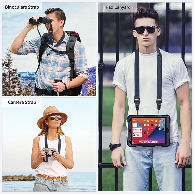 Adjustable Shoulder Straps, Universal IPad lanyard, Silicone Padded Camera Strap with Quick Release Buckle, Comfort Neck Strap for Cameras, iPads, Tablet Case, Binoculars (Royal Bule)