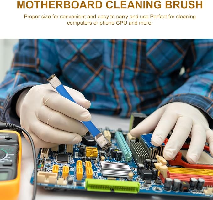 1pc CPU Brush Motherboard Cleaning Brush Anti-Static ESD Safe Double Head IC Cleaner CPU Cleaning Brush for Computer Phone