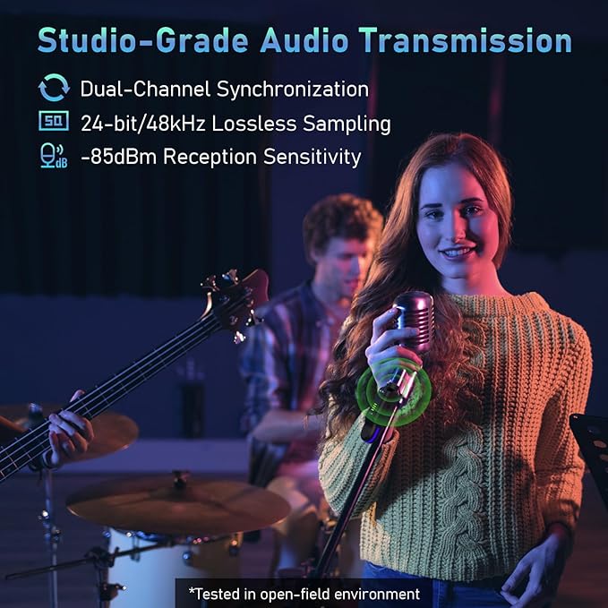 JOYO 2.4GHz Wireless Microphone System 4-Channel XLR Transmitter & Receiver Dynamic/Phantom-Powered Condenser Mics Adapter for PA Systems, Live Sound, Audio Mixer, Church, Studio (MW-2)