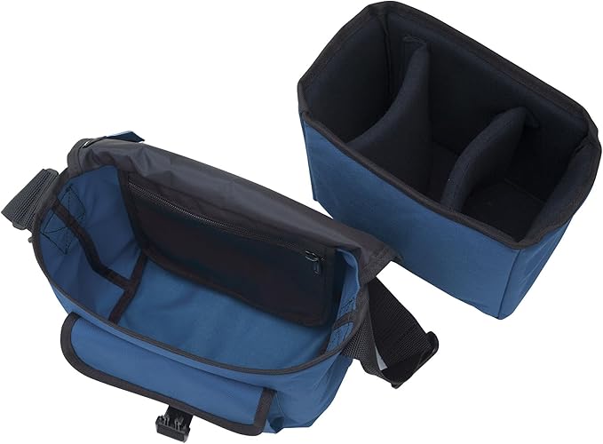 Manhattan Portage Aperture Camera Bag Water-Resistant DSLR & Tech Crossbody with Removable Padded Insert (Navy)