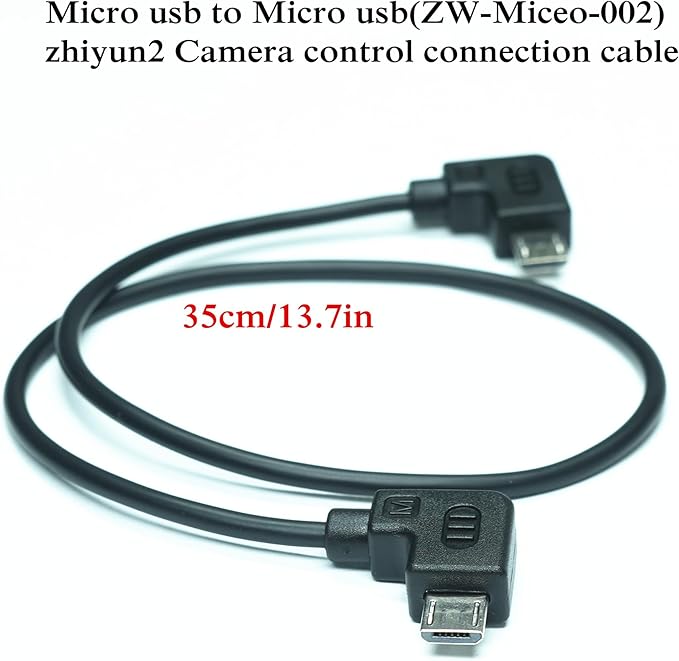 DYTDIEYINGTU for Zhiyun Camera Cable crane2/weebill-s Stabilizer Camera Control Cable Release Cable a9 a1 fx3 m50 5d4 5ds 5dsr 1dx3 d850 (ZW-Micro-002) Micro USB to Micro USB Cable
