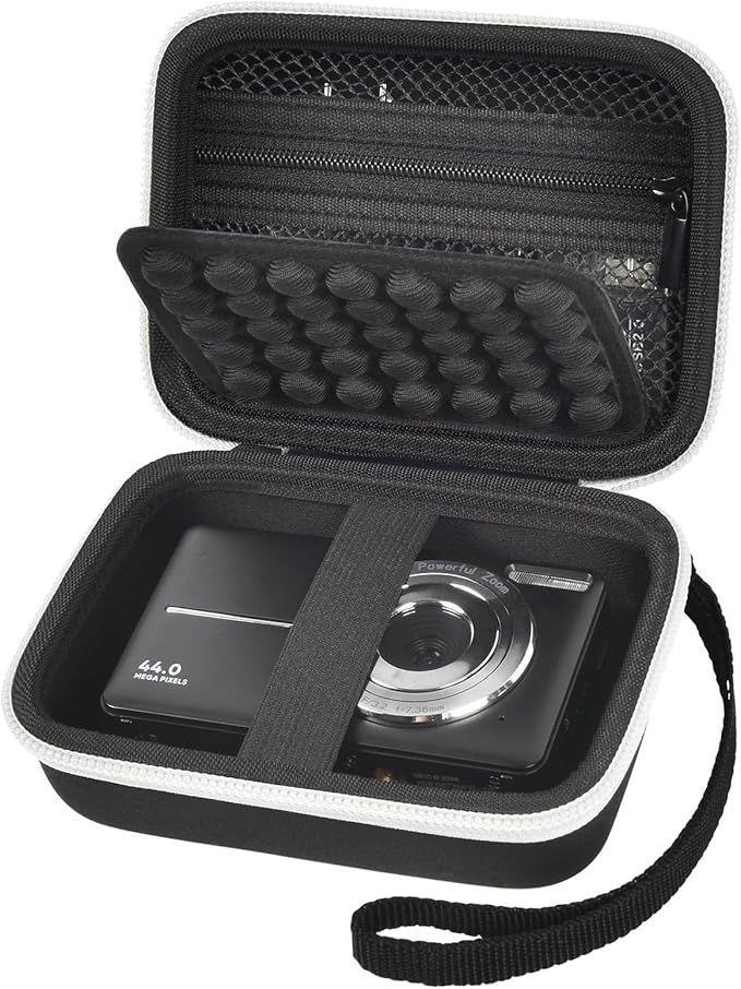 Digital Camera Case for CAMKORY/for Kodak Pixpro/for VAHOIALD/for Sony DSCW800 830/ for Canon PowerShot 180 190. Vlogging Cameras Storage Holder for Accessories (Box Only)-Black