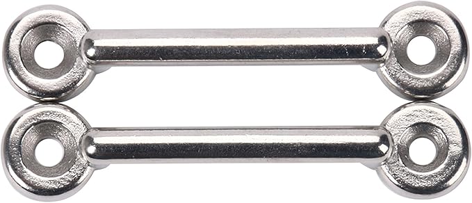 Amarine Made Stainless Steel Bimini Top Strap Pad Eye Footman's Loop Heavy Duty for Jeep Corvette,Buggy,Kayak Tie Downs