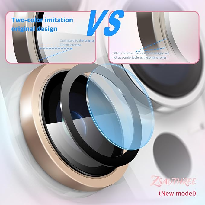 Top-Notch 9H+ Glass Lens Protector for iPhone 16 Pro Max/16 Pro,1:1 Invisible Fit,Ultra Clarity with 99.9% Light Transmission,Impact & Scratch Resistance,Smudge-Free (Desert Gold)