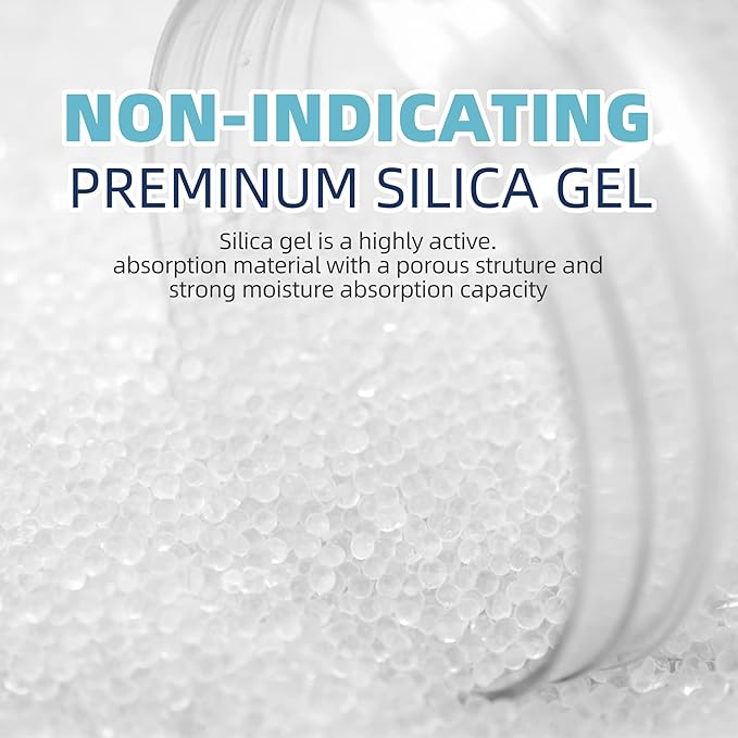 1 Quart Pure White Silica Gel Desiccant Beads - 2 LBS Premium Quality Reusable