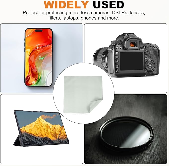 PATIKIL 14" x 14" Camera Protective Wrap, Magic Self-Adhesive Cloth Anti-scratch Lens Pouches for Camera Lens DSLR Phone Laptop, Grey