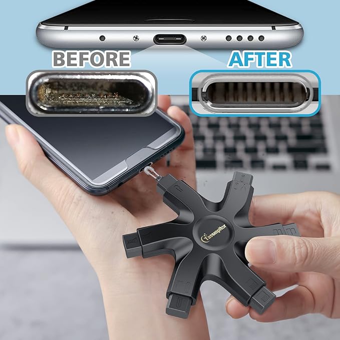 for iPhone Cleaning Kit Phone Port Cleaner, Cleaner Kit for AirPod iPhone Pro Max, Cleaning Putty for Cell Phone Charging Port Lightning Charger Connector Cable Speaker, Repair Restore Tool