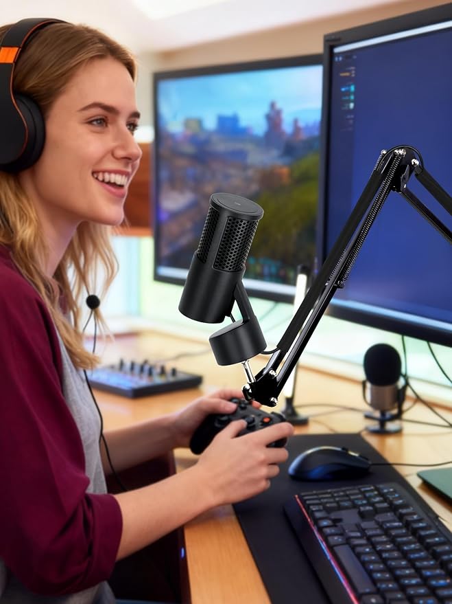 SoloCast 2 Boom Arm - Upgraded SoloCast 2 Mic Arm With SoloCast 2 Pop fifter Compatible with HyperX SoloCast 2 Microphone by YOUSHARES