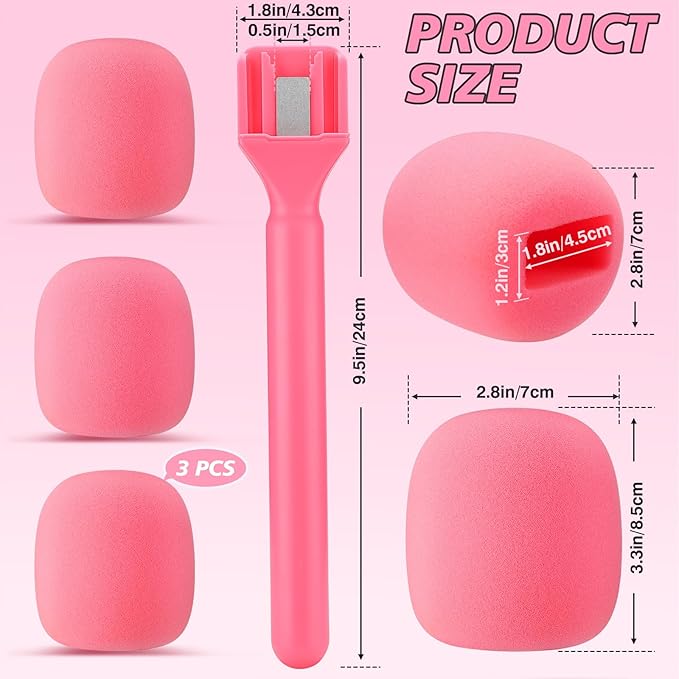 Facmogu Handheld Wireless Mic Stand with 3PCS Foam Cover, Handle for DJI RODE Microphone, Microphone Handle Handheld for Rode Wireless Go II/Pro/More Wireless Mics - Pink