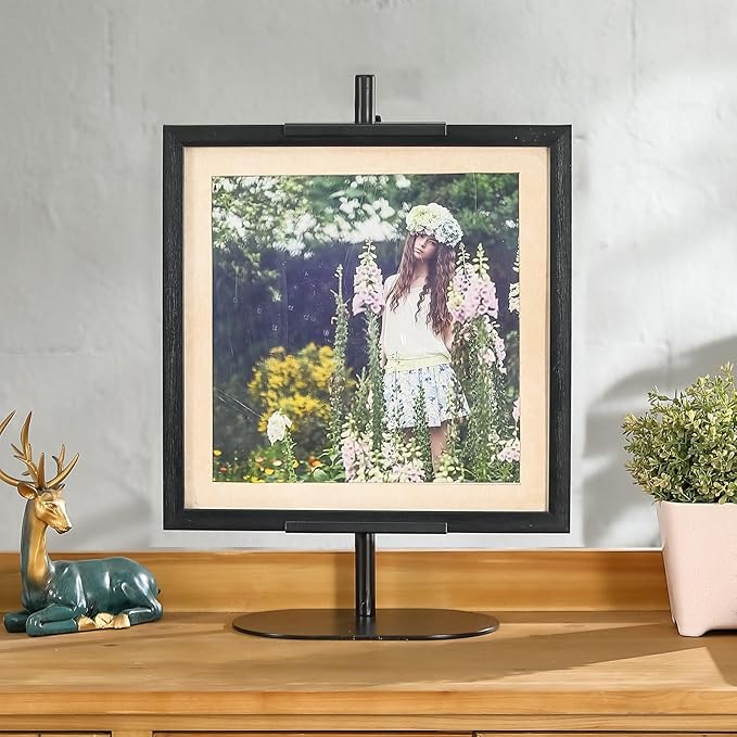 Easel Stand for Pictures, Adjustable Tabletop Easel for Picture Frame up to 17.5" H, Black Metal Easels Display Stands, Height Adjustable Table Art Painting Holder Easels, Suitable for Home Events