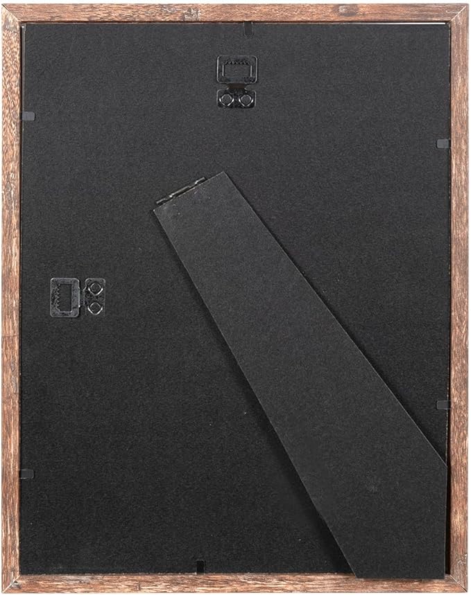 kennethan 8x11 Picture Frame Rottern Brown Set of 5, Wooden Poster Frame for Tabletop and Wall Mounting Display for Home, Office,Gallery,Holiday with Photos, Posters, Puzzles