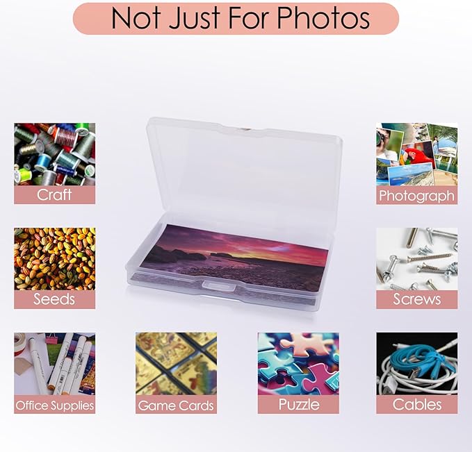 YOPIKUU Photo Storage Box 5" x 7", Extra Large Photo Organizer Storage Container with 18 Inner Case, Seed Organizer Craft Storage Box Pictures, Arts, Crafts, Sewing, Stickers, Seeds, Office Supplies