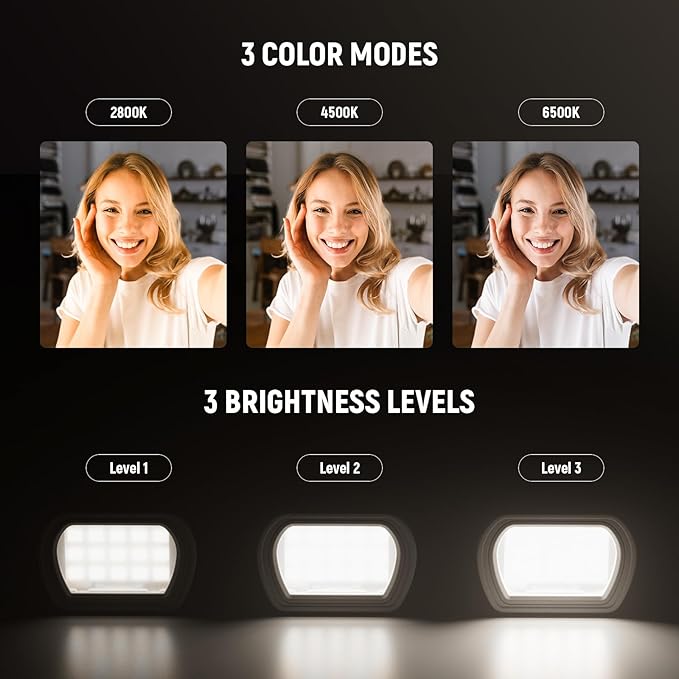 NEEWER Basics 2 Pack Magnetic Auxiliary Light Compatible with DJI OSMO Pocket 3 Gimbal Camera Creator Combo, USB C Rechargeable Mini LED Fill Light Attachment for Selfie Vlog Video Recording, M21