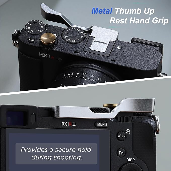Haoge Thumb Hand Grip for Sony RX1R M3 Camera Accessories Metal Hot Shoe rx1r iii m3 Thumb Up Rest Hand Grip THB-RX1RIII-S Silver