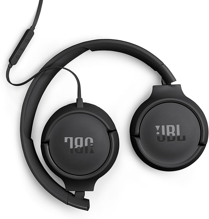 JBL Tune 520C - USB-C Wired on-Ear Headphones with Hi-Res Audio Support, JBL Pure Bass Sound, Comfort fit, USB-C connectivity, 3-Button Remote with Microphone and EQ presets Control (Black)