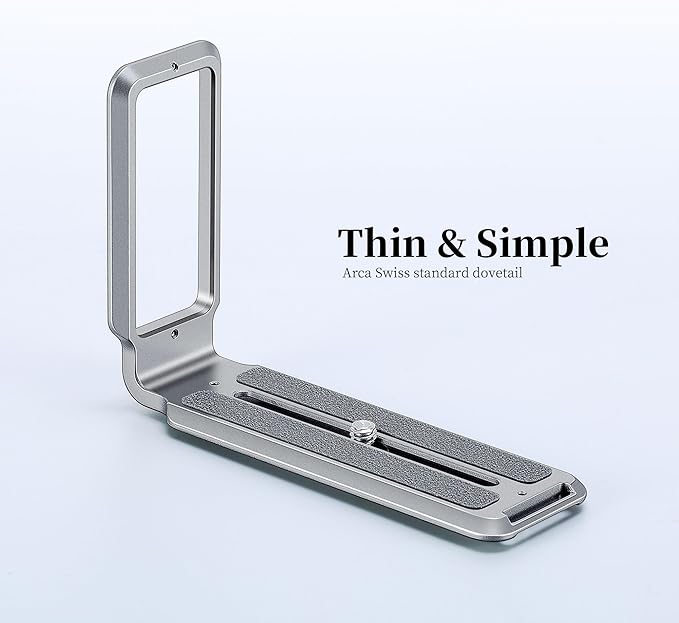 Leofoto Titanium Camera L Plate, Vertical Horizontal Switching Tripod Quick Release Plate Arca Swiss Standard Dovetail Compatible with Canon Nikon Sony Tripod Monopod (UL-01T)
