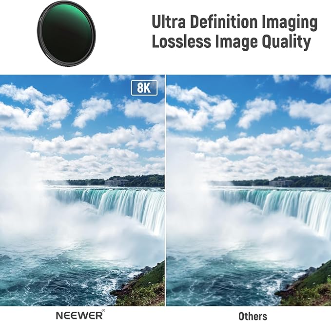 NEEWER 62mm HD Variable ND Filter ND2-ND32 (1-5 Stops) No X Cross/Optical Glass/30 Layer Nano Coated/Ultra Slim Aluminum Alloy Frame/Water Repellent/Anti Scratch Adjustable Neutral Density Filter