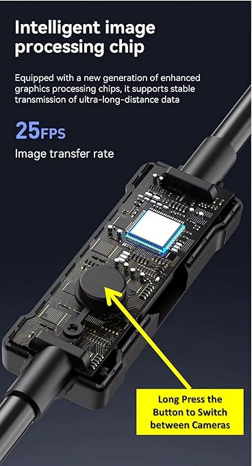 1920P HD 16.4FT Dual-Lens Endoscope with Light, Borescope Camera with 9 Adjustable LED Lights, Semi-Rigid Snake USB Type C for iPhone, Android and iOS Smartphones, iPad, Samsung. KEEMIKA