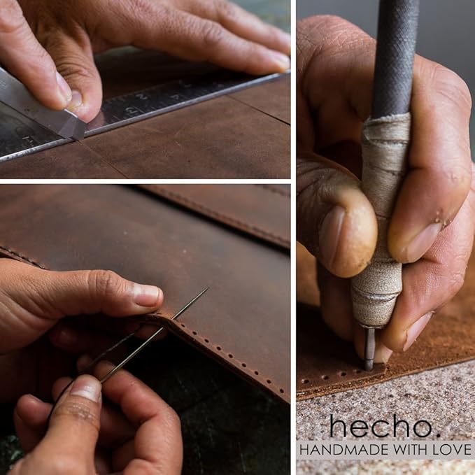 hecho. Brown Leather Camera Strap - Handmade & Fair Trade (Adjustable Leather Shoulder Strap compatible with Canon, Nikon, Sony Fujifilm, Kodak, Olympus and more, Camera Sling for Men & Women)