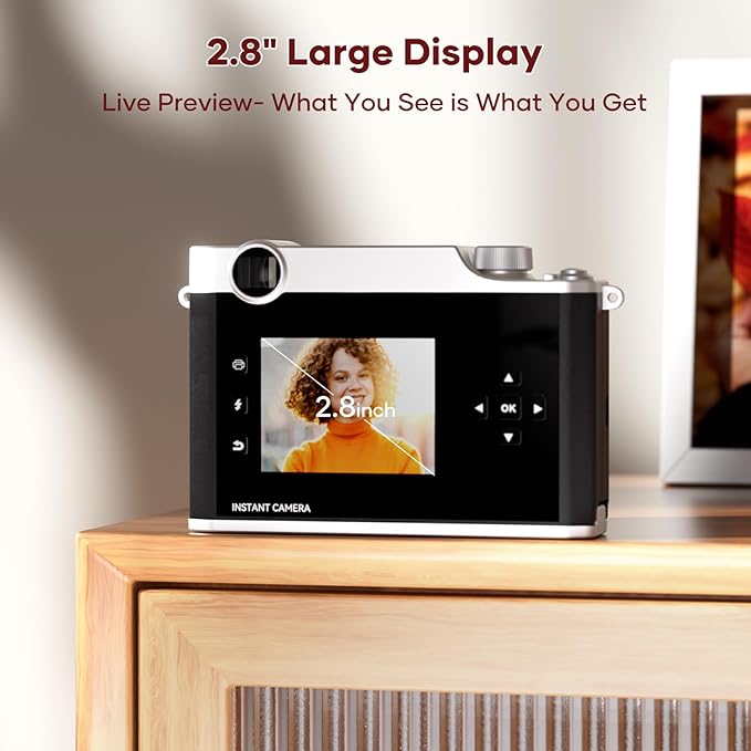 iDPRT Z3 Hanin Instant Film Camera, Full-Color Instant Print Digital Cameras Portable Photo Printer + 10 Instant Film, Gift for Birthday, Christmas, Holiday