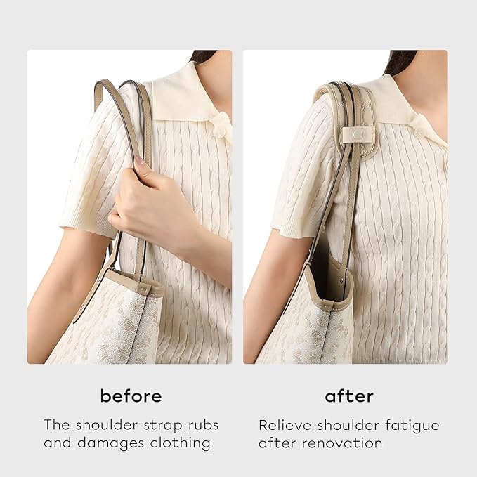 GIVLEFLY Shoulder Strap Pad for Bags, Soft Cushion Protector with Anti-Slip Backing for Tote & Crossbody, Light Khaki