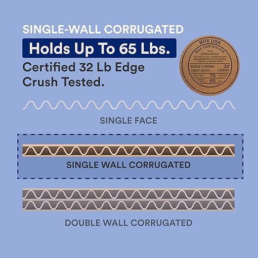 Box USA Moving Boxes Long 8"L x 4"W x 52"H, 15-Pack | Corrugated Cardboard Box for Packing, Shipping and Storage 8x4x52 8452
