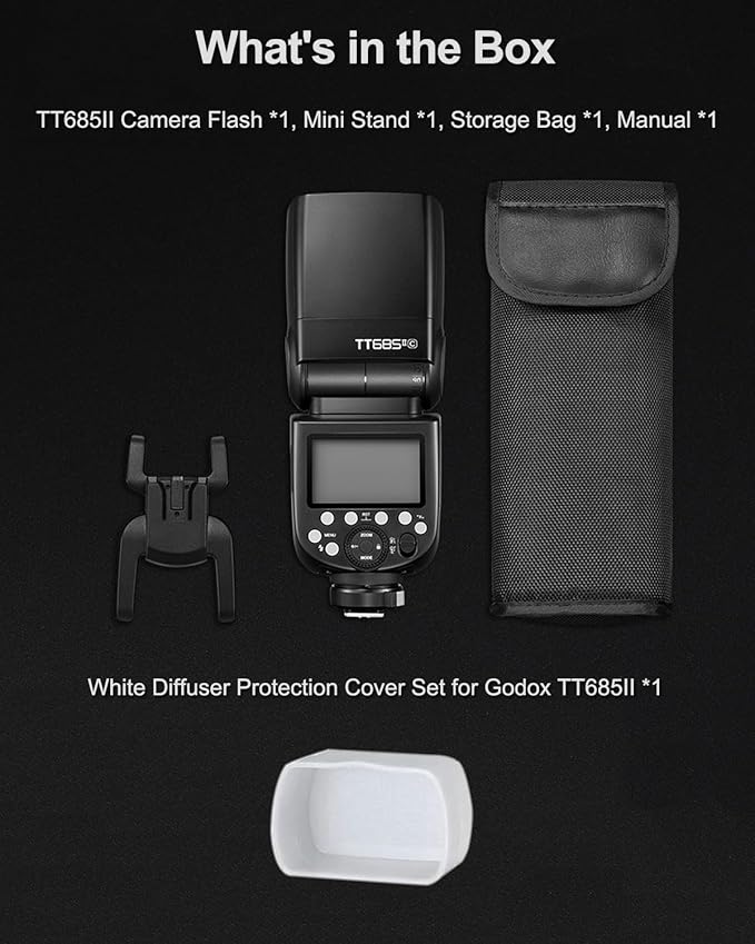 Godox TT685II-S TTL HSS 1/8000s GN60 2.4G Wireless Master Slave Off Flash Speedlite Speedlight Compatible for Sony Cameras with Diffuser