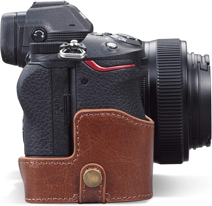 MegaGear MG1945 Ever Ready Genuine Leather Camera Half Case Compatible with Nikon Z5 - Brown