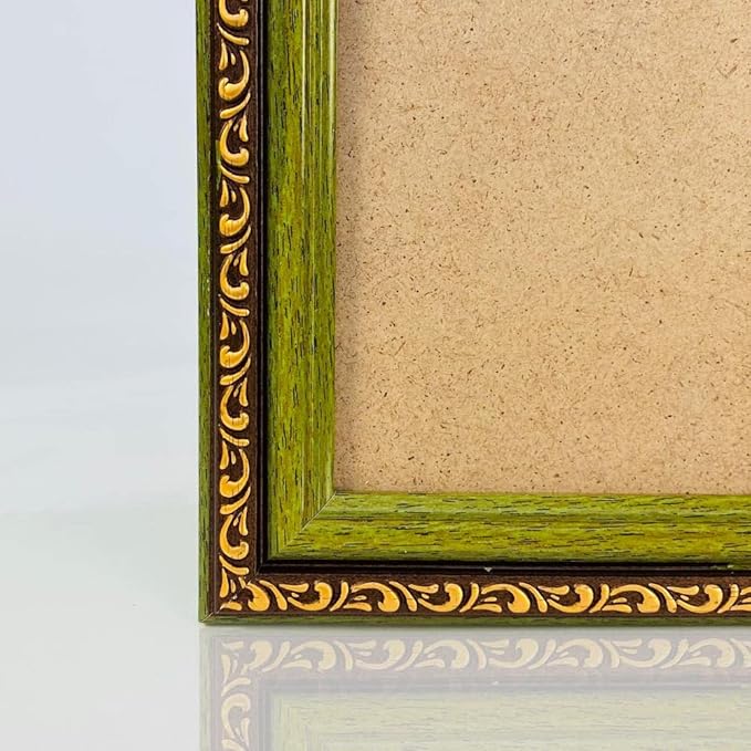 VictoR Picture Frame Chagall 5x7 Brown Green - Vintage Picture Frames with Shutterproof Acrylic Glass - 5 x 7 Photo Frame - Brown Picture Frames - Antique