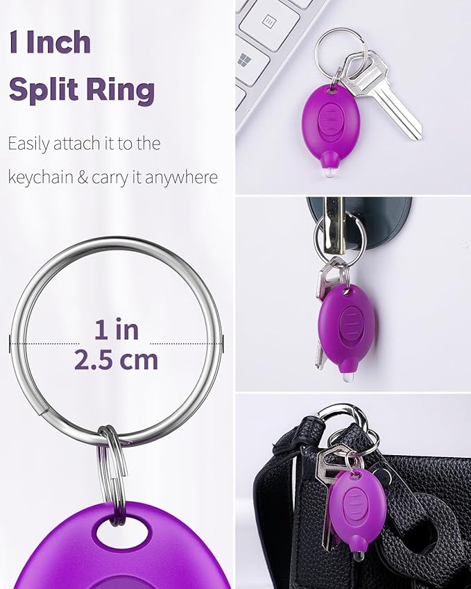 Uniclife 5 Pack Mini UV LED Keychain Flashlight Portable Purple Light Detector for Currency 10 Lumen LED Keychain Light Battery Powered Fluorescent Torch for Pet Urine Scorpion Passport