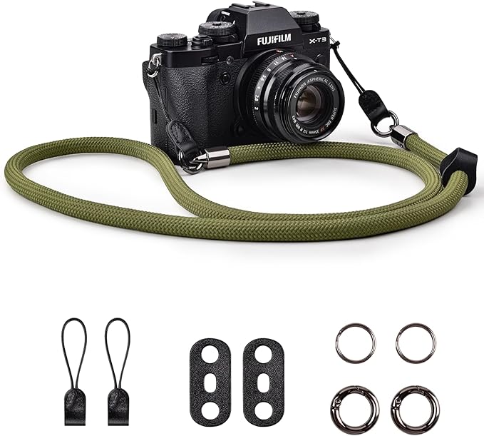 VOVMOEYA Camera Strap Rope,Camera Neck Strap Shoulder Strap for Fujifilm X100VI X100V XS20 XT5 for A6000 A6100 A6400 A6700 A7IV for Canon EOS R6 R10 for Nikon Zf Z5 Z30 - Green