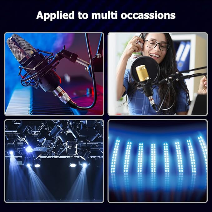 EBXYA 35ft XLR Cable 2 Pack - Premium Balanced XLR Microphone Cables with 3-Pin XLR Male to Female DMX Cable