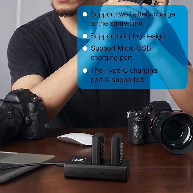 PHOLSY 2 EN-EL14 / EN-EL14a Batteries Camera Battery Charger MH-24 Rapid Dual USB Charger Compatible with Nikon P7800 P7700 P7100 P7000 D5600 D5500 D5300 D5200 D5100 D3500 D3400 D3300 D3200 D3100 Df