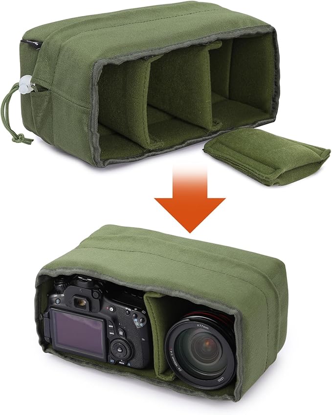Koolertron Waterproof DSLR Camera Bag with Removable Insert, Adjustable Compartments, Fits in Camera Bags - Protective Case for DSLR/SLR Cameras & Accessories