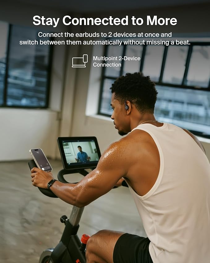 Belkin SoundForm ActiveFit Wireless Earbuds w/Built-in Microphone, USB C Fast Charging, 36H Battery Life, IP54 Water Resistance - Bluetooth Earbuds for iPhone, iPad, Galaxy, Pixel, & More - Black