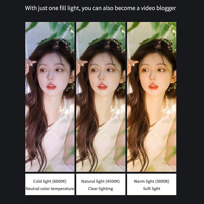 LED Video Light for Osmo Pocket 3, Fill Light Vlog Selfie Light with Bracket, Portable Photography Lighting for Osmo Pocket 3 Camera Tripod Phone