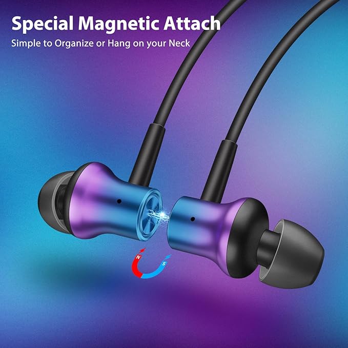 Jiunai USB C Earbuds for Samsung S24, Wired Headphone with USB C Plug in Ear Magnetic Stereo Remote Control Corded Type C Earphones for iPhone 17 16 15 Galaxy S26 S25 S23 for iPad Pro Gradient Purple