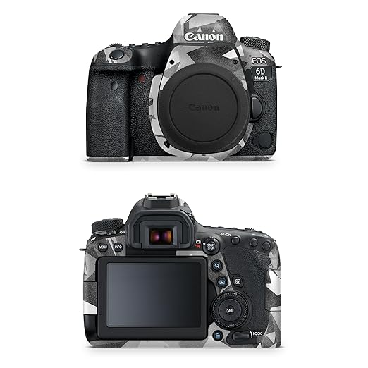 Glossy Glitter Camera Skin Compatible with Canon EOS 6D Mark II Camera (2017) - Mono Camo - Premium 3M Vinyl Protective Wrap Decal Cover - Easy to Apply | Crafted in The USA by MightySkins