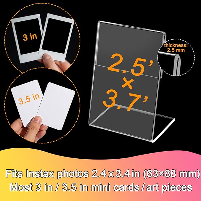 6 Pack Wallet Size Picture Frames,2.5x3.7 Acrylic Picture Frame,Mini Photo Frames for 3 in/3.5 In Mini Instant Films Photo Cards