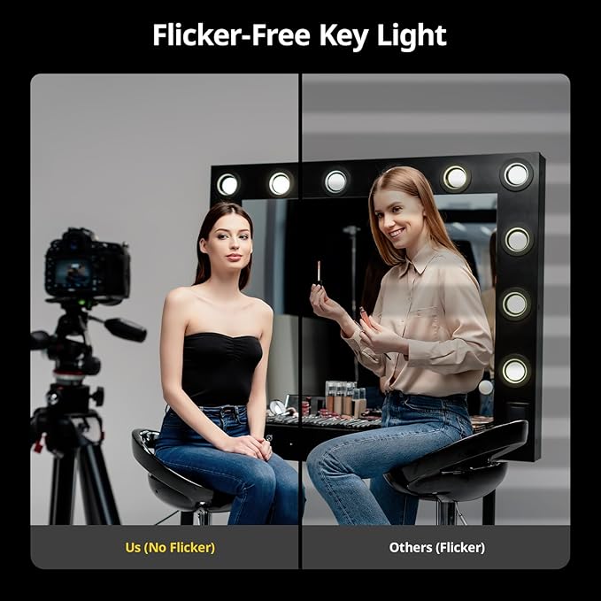 RALENO Softbox Photography Lighting Kit, 16'' x 16'' Softbox Lighting for TikTok with LED Bulb (50W | 5500K | 97 CRI | TLCI≥97), Continuous Light for Video Recording & Photography Shooting