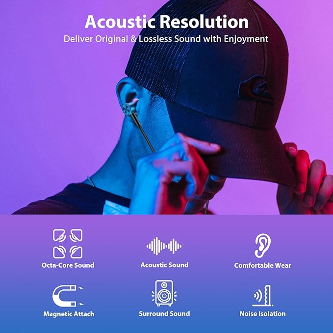 Jiunai USB C Earbuds for Samsung S24, Wired Headphone with USB C Plug in Ear Magnetic Stereo Remote Control Corded Type C Earphones for iPhone 17 16 15 Galaxy S26 S25 S23 for iPad Pro Gradient Purple