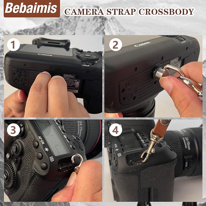 Bebaimis Single Camera Harness Strap for 1 Camera,Leather Camera Strap for Photographers,Leather Camera Harness Gear DSLR/SLR