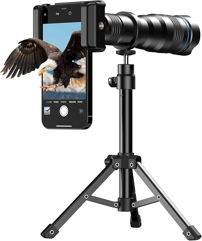 Evil eye 36X Telephoto Lens, High Power HD Telephoto Phone Lens with Tripod and Phone Clip for Android & iPhone, Samsung and Most Smartphone