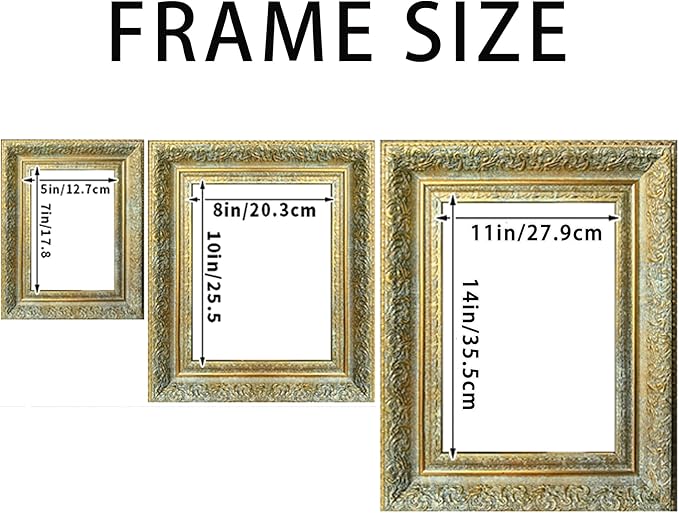 Vintage Picture Frame, Decorative Wall Hanging and Tabletop Display Photo Frame (Gold, 11X14)