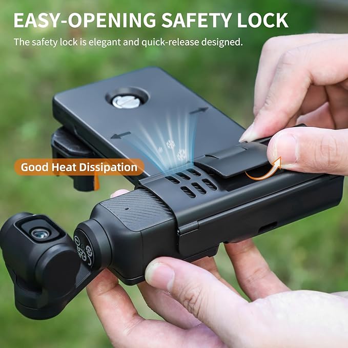 CAPART Phone Holder Mount for DJI OSMO Pocket 3, Expansion Adapter with Cold Shoe Compatible Tripod Selfie Stick Microphone Fill Light