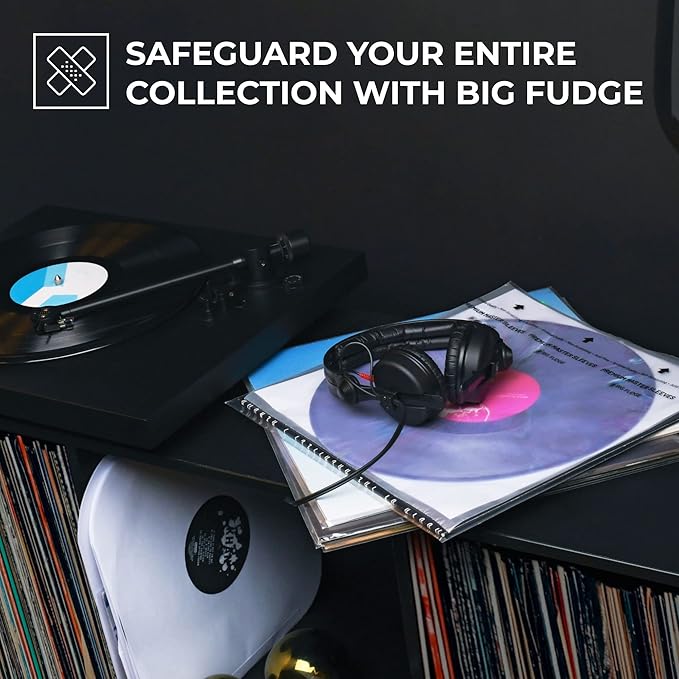 Big Fudge 12" Vinyl Record Sleeves - Inner Sleeves 25 Pack - Anti Static Rice Paper Acid Free Vinyl Covers - Accessories Protect LP Albums from Dust, Dirt & Scratches