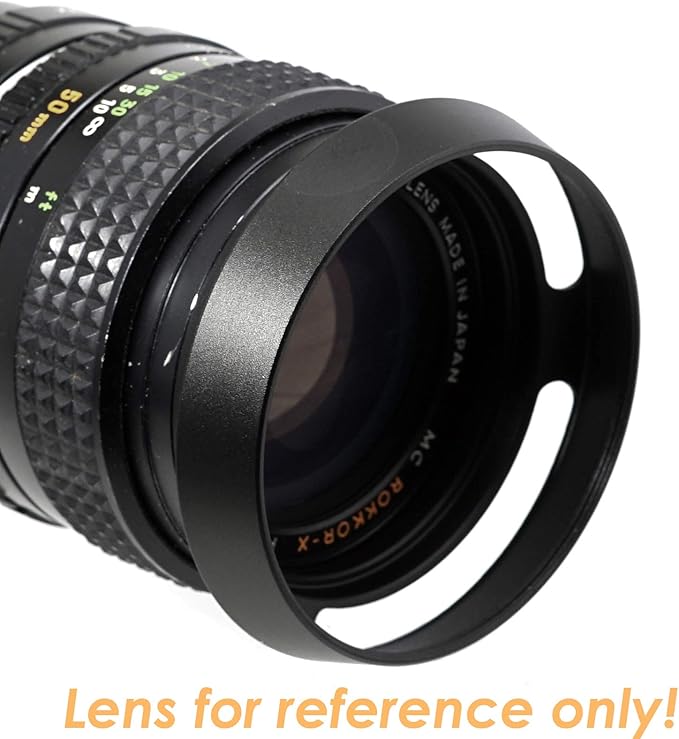 Fotasy Metal Curved Lens Hood - 62mm Vented Hood for Fuji, Leica, Olympus, Panasonic, Sony Lenses