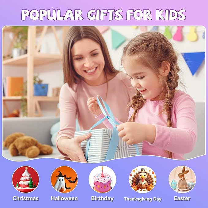 【2026 Newest】 Mini Karaoke Machine for Kids Girls & Boys - Portable Bluetooth Speaker with 2 Wireless Microphones - Kids Birthday Gifts for Ages 4-10 - Kids' Instrument Accessories - Beige