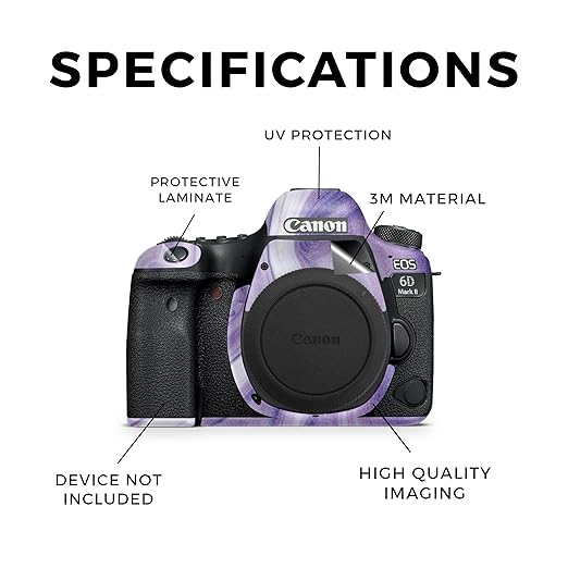 Glossy Glitter Camera Skin Compatible with Canon EOS 6D Mark II Camera (2017) - Lavendar Acrylic - Premium 3M Vinyl Protective Wrap Decal Cover - Easy to Apply | Crafted in The USA by MightySkins